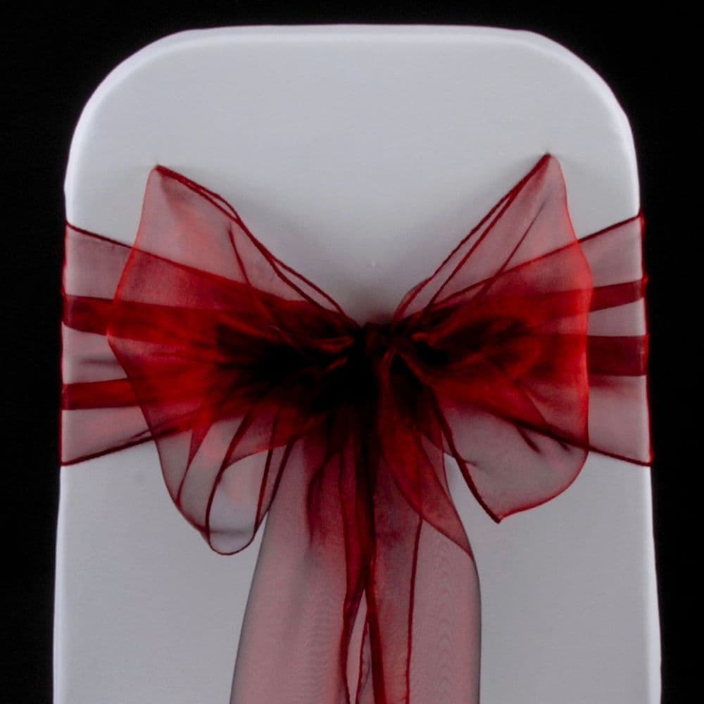 BURGUNDY ORGANZA SASH 23cm