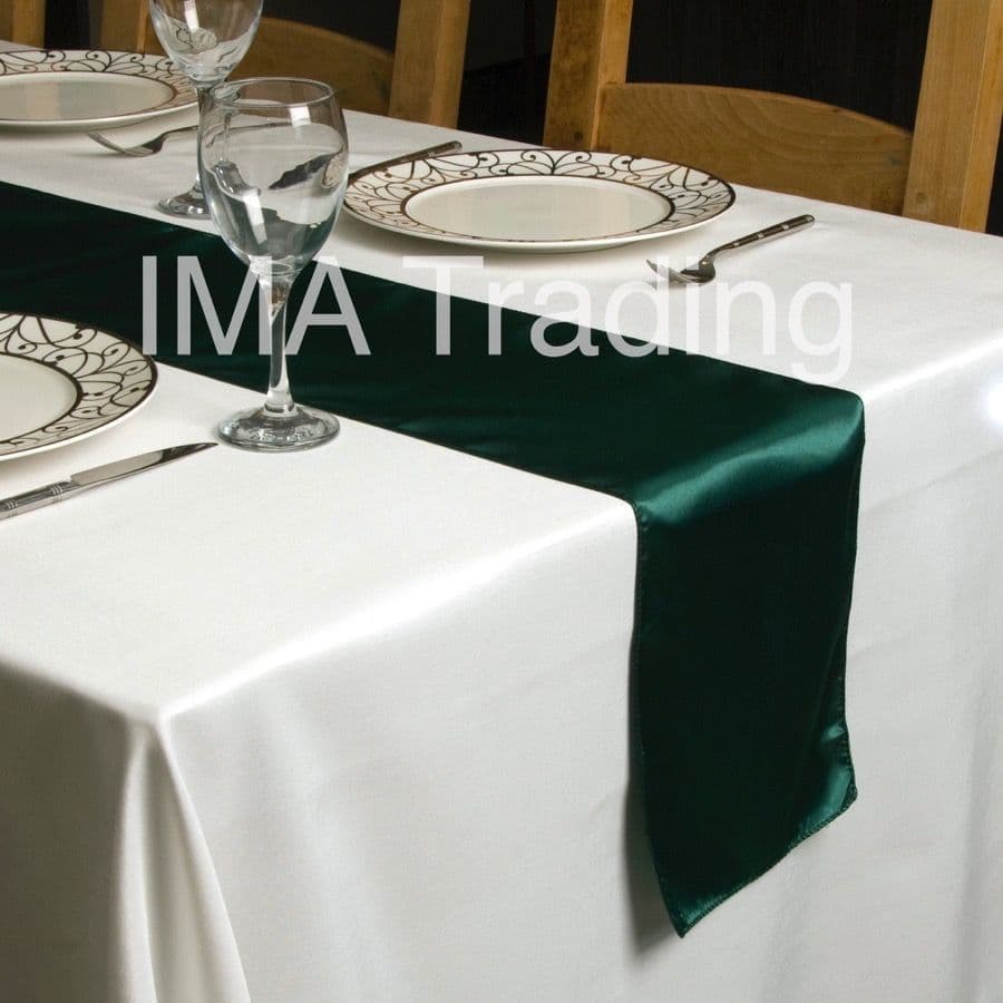 EMERALD GREEN SATIN TABLE RUNNER