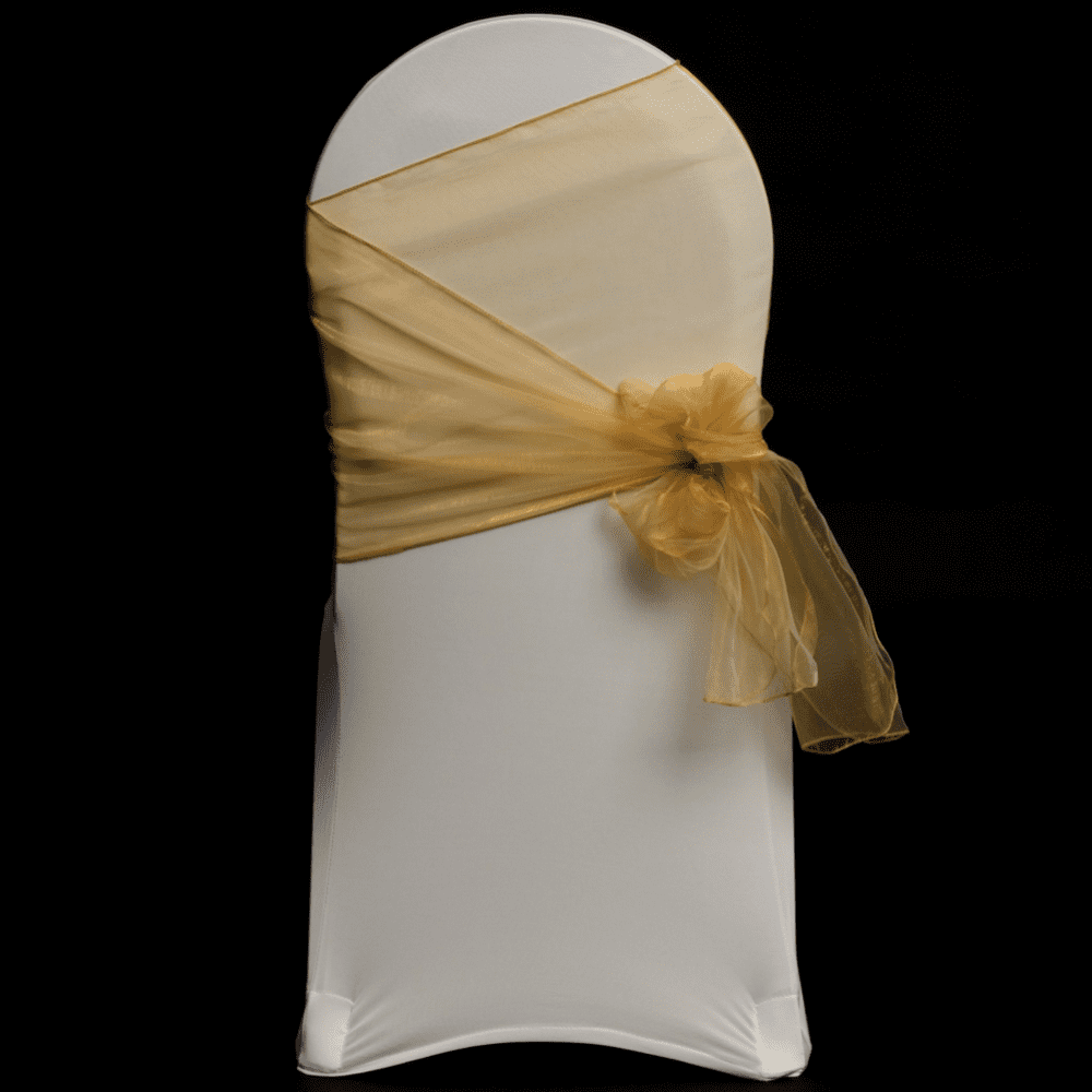 Gold organza chair sashes hotsell