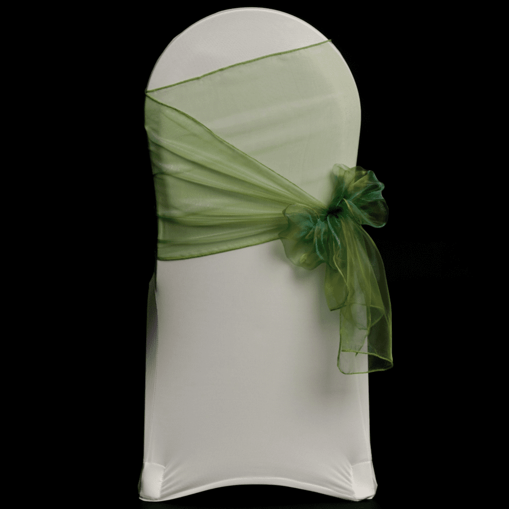 Heather Green Organza Chair Cover Sash 35cm