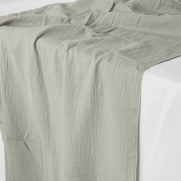 Sage Green Cheesecloth Table Runner