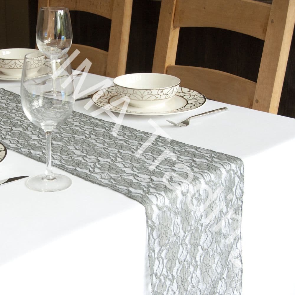 Silver Lace Table Runner