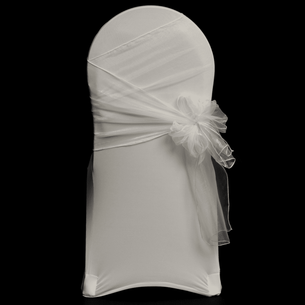 White satin chair covers hotsell