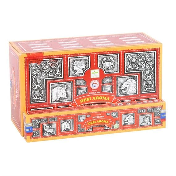 12 Packs of Superhit Desi Aroma Incense Sticks by Satya