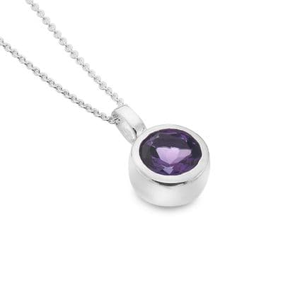 Amethyst 925 Sterling Silver Pendant Necklace - Origins