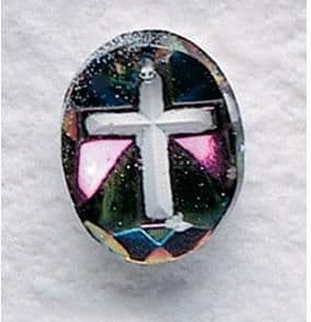 Aurora Borealis Cross Crystal Pendant Necklace