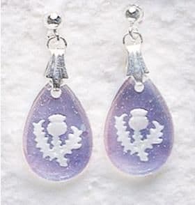 Aurora Borealis Thistle Teardrop Crystal Earrings