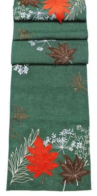 Autumn Meadow Embroidered Table Runner 14