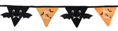 Bat Trick or Treat Emboidered Bunting - 16cm x 210cm