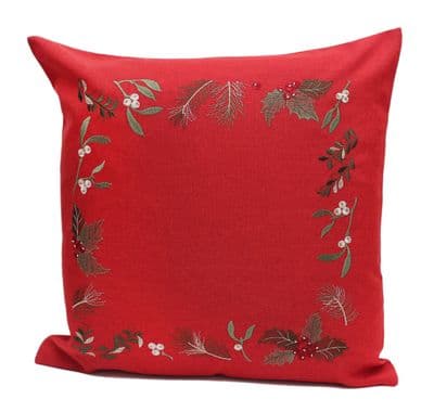 Blessed Christmas Embroidered Cushion 45cm x 45cm