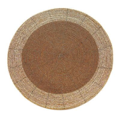 Bliss Beaded Christmas Round Place Table Mat 12