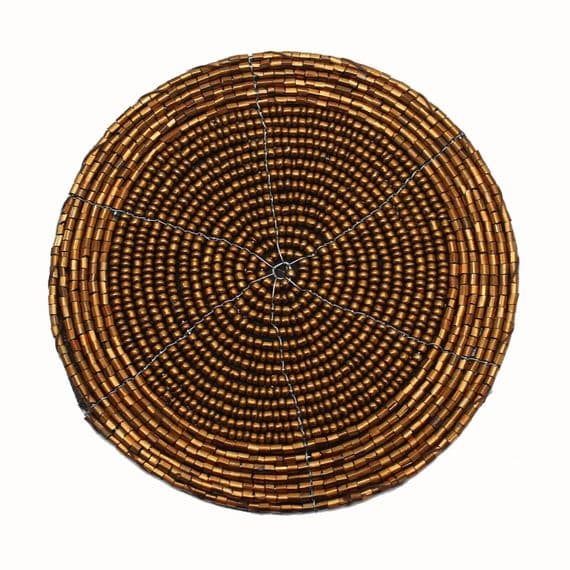 Bliss Beaded Christmas Set of 4 Coasters - Copper