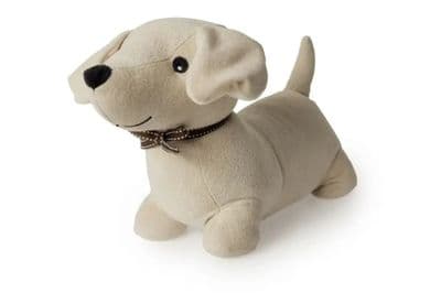 Bruno Dog Door Stop, Almond colour with brown ribbon colour