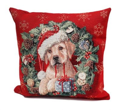 Buddy The Labrador Christmas Tapestry Cushion 45cm x 45cm