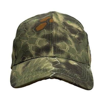 Camouflage 5 Panel Baseball Cap – 100% Cotton Adjustable – Green by Unbranded