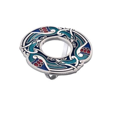 Celtic Birds Enamel Scarf Ring – Gift Boxed by Sea Gems