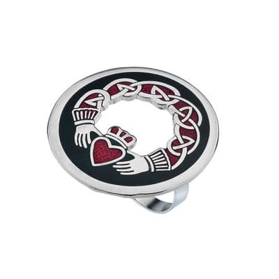 Celtic Claddagh Enamel Scarf Ring – Gift Boxed