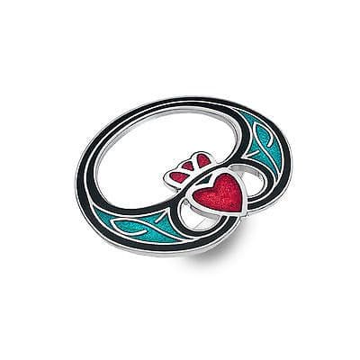 Celtic Copper Scarf Ring – Hand Enamelled Claddagh Design - Main Image