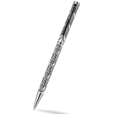 Celtic Cross Ballpoint Pen - Rhodium-Plated Brass, Matt