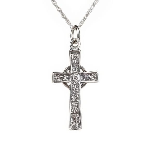 Celtic Cross Necklace Sterling Silver | Trinity Knot Pendant