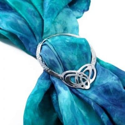 Celtic Heart Knot Pewter Scarf Ring – Handmade by Pewtermill Crafts