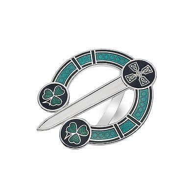 Celtic Shamrock Scarf Ring – Enamel – Gift Boxed by Sea Gems