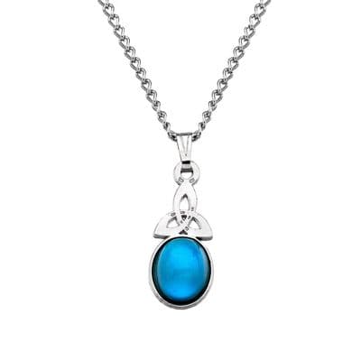 Celtic Trinity Knot Magic Oval Shape Mood Colour Changing Necklace - 16