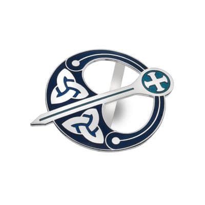 Celtic Trinity Knot Scarf Ring – Blue Enamel – Gift Boxed by Sea Gems