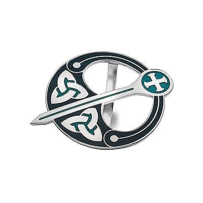 Celtic Trinity Knot Scarf Ring – Green Enamel – Gift Boxed by Sea Gems