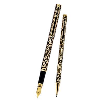 Celtic Triskele pen set - Fountain & Ballpoint, Gold-plated