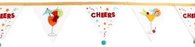 Cheers Embroidered Party Bunting Garland  Cocktail Summer Decoration Banner 210cm  Hanging Fabric Garden Party Decor Polyester