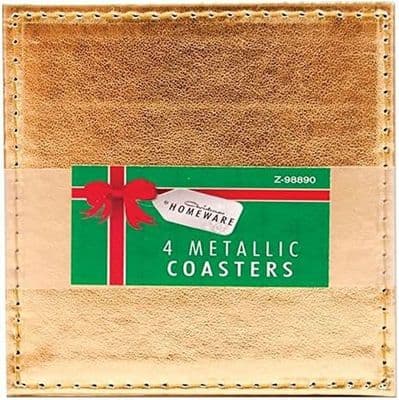Christmas Metallic Shiny Square Coasters