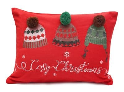 Cosy Christmas Embroidered Cushion 33cm x 41cm