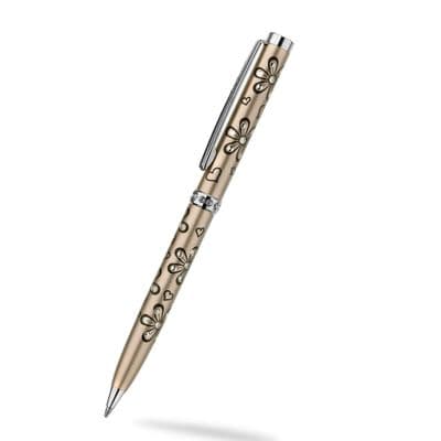 Crystal Ballpoint Pen - Floral Hearts (Seagems)