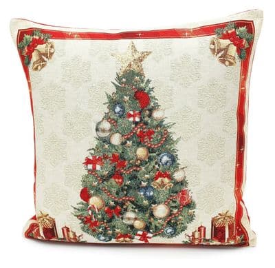 Deck the Halls Christmas Tapestry Style Cushion 45cm x 45cm