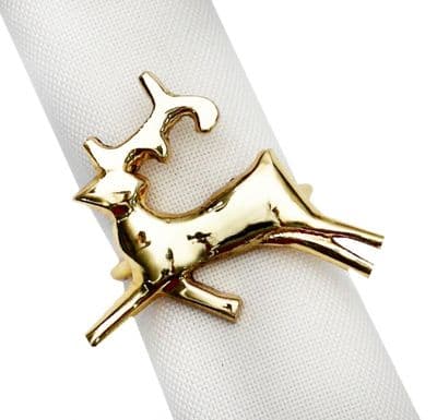 Fallow Deer Christmas Napkin Ring - Gold