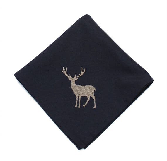 Fern Arch Christmas Stag Embroidered Christmas Napkin - 45cm x 45cm
