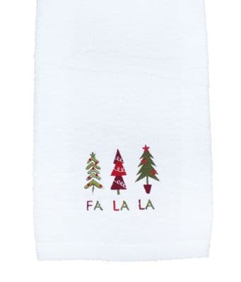 Festive Singing Spruce Embroidered Christmas Guest Towel - 30cm x 50cm