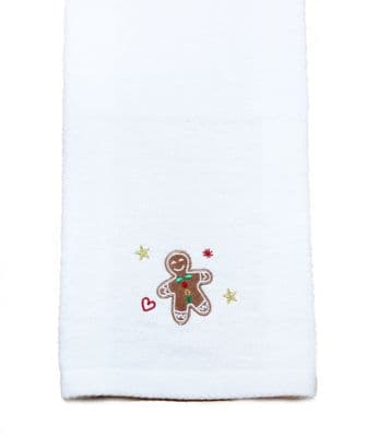 Festive Sugar Cookies Embroidered Christmas Tea Towel - 50cm x 68cm