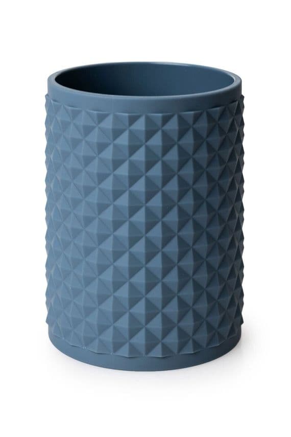 Figaro Modern Textured Bathroom Tumbler – Slate Blue