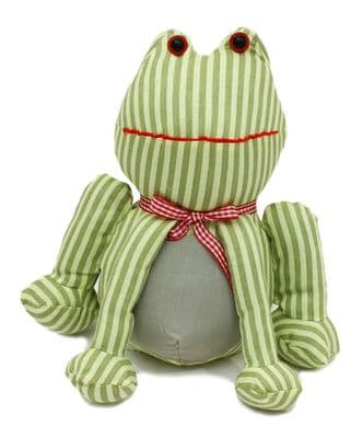 Freddy Green Striped Sitting Frog Door Stop