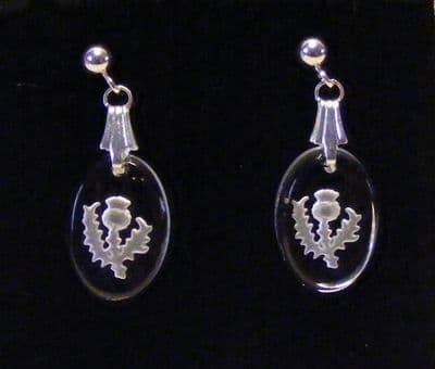 Frosted Thistle Oval Earrings