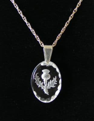 Frosted Thistle Oval Earrings & Small Pendant Set