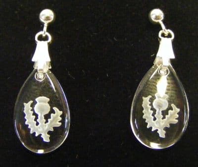 Frosted Thistle Teardrop Earrings