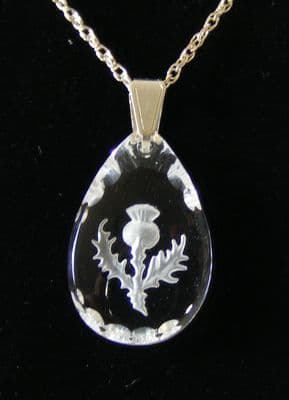 Frosted Thistle Teardrop Earrings & Small Pendant Set