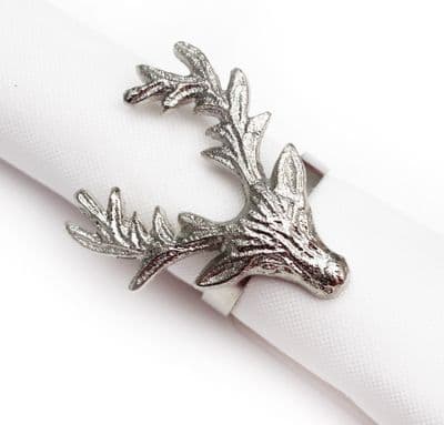 Galloway Reindeer Christmas Napkin Ring - Silver
