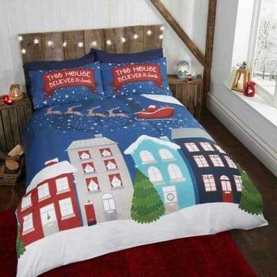 Glow in the Dark Midnight at Christmas Duvet Set Quilt Cover