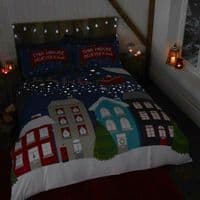 Glow in the Dark Midnight at Christmas Duvet Set Quilt Cover
