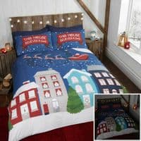 Glow in the Dark Midnight at Christmas Duvet Set Quilt Cover