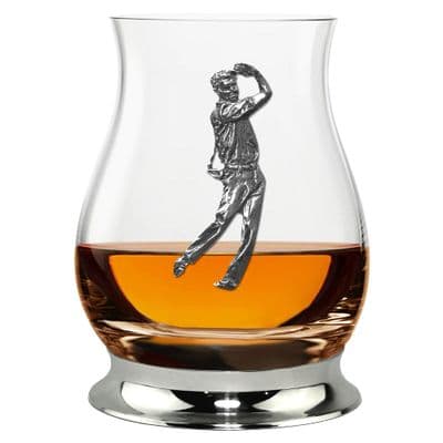 Golfer “Glencairn” Whisky Mixer Glass – Pewter Base – 350 ml – Handmade